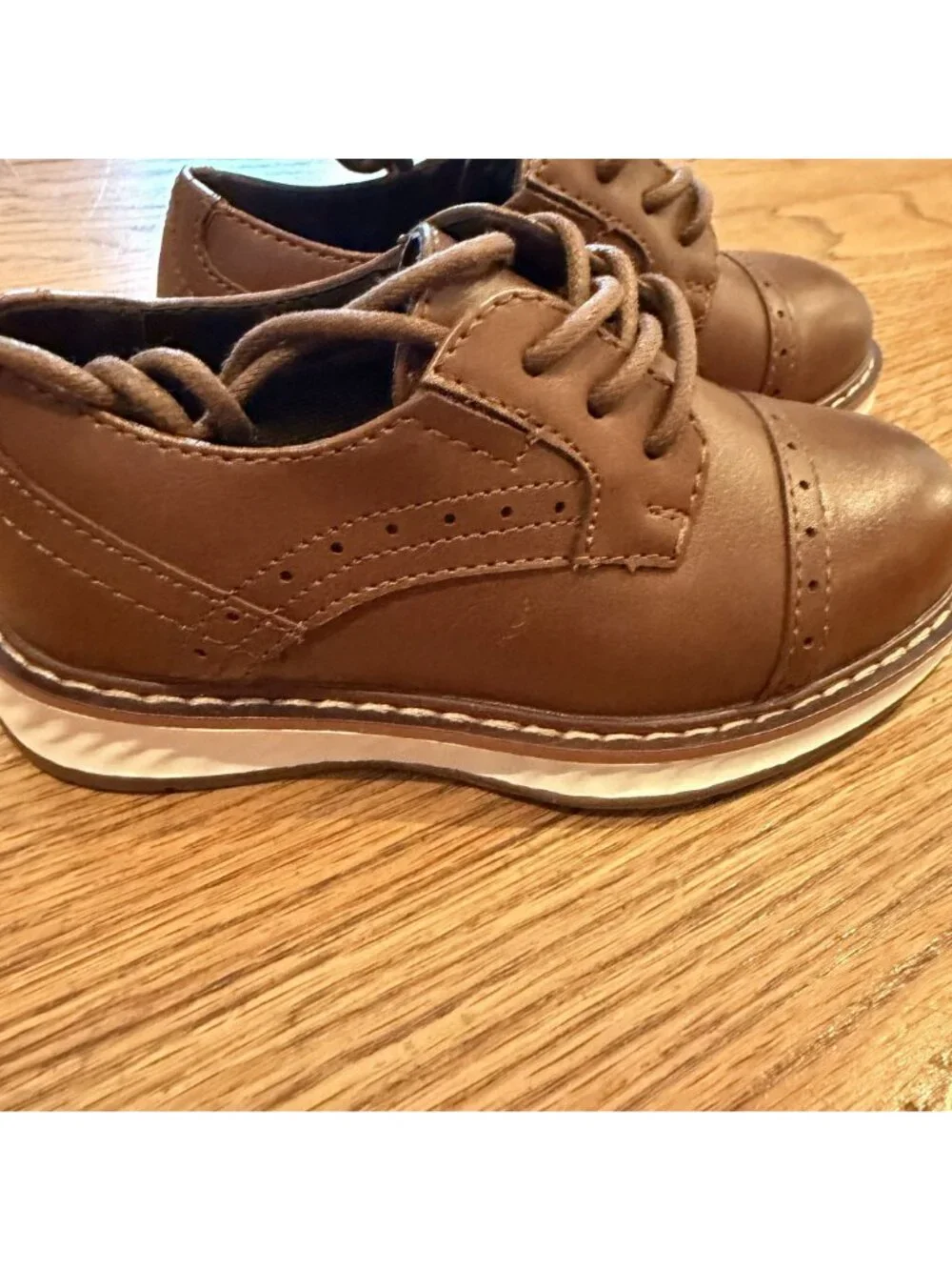 Stafford Boys Kids Brown Dress Shoes NWOT Lil Cooper SIze 7